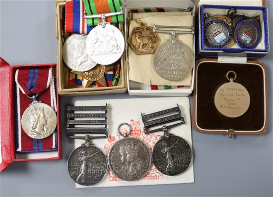 A group of medals; QSA, KSA etc, see listing below